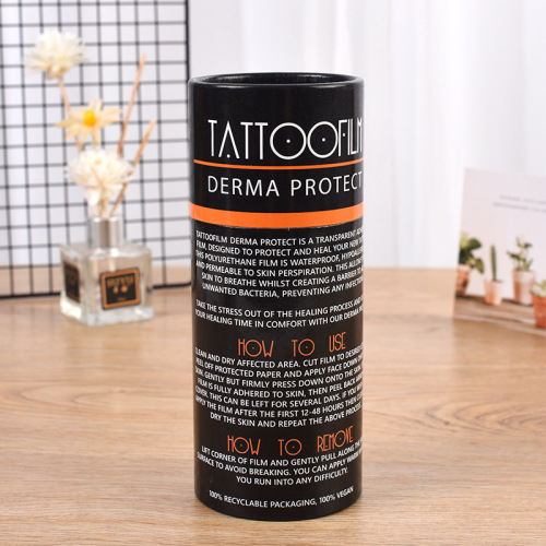 Tattoo Packaging Round Black Custom Paper Tube Box