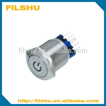 22mm ring illuminated metal push button,stainless steel push button switch,24v push button switch