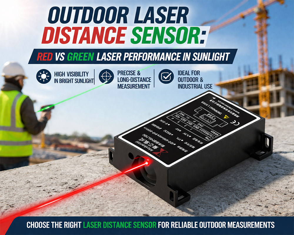 Capteur de distance laser extérieur rouge vs vert La Outdoor Laser Distance Sensor Red vs Green La
