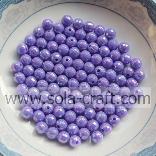 Opaque AB Multicolor Acrylic Round Beads for wedding pearl bracelet and necklace