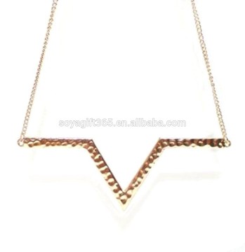 Gold V Necklace Thin Dainty Simple Geometric Triangle Necklace