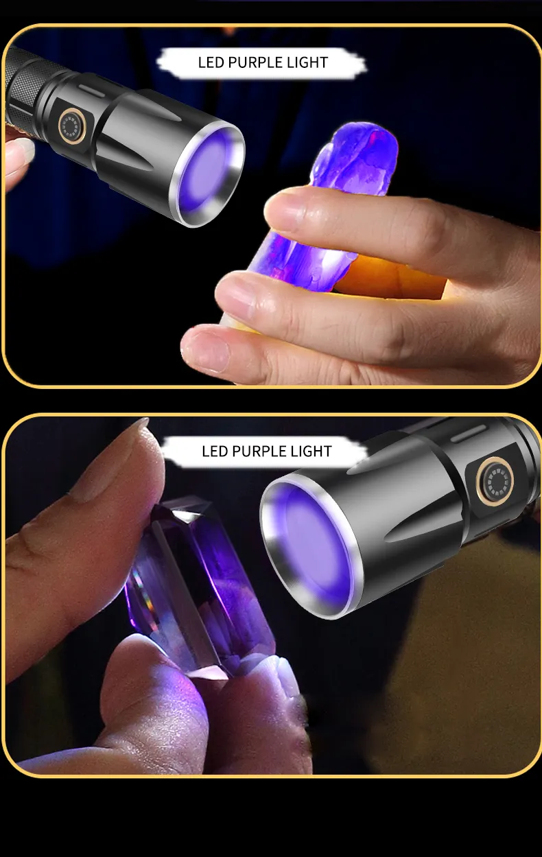 Portable USB UV Flashlight for Detecting Counterfeit Money