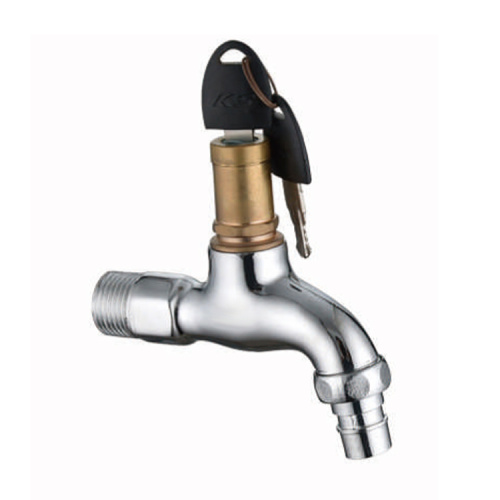 In-wall lockable faucet for cold water with lock