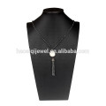 Alibaba gros collier bleu cristal platine en acier inoxydable longue chaîne collier bijoux