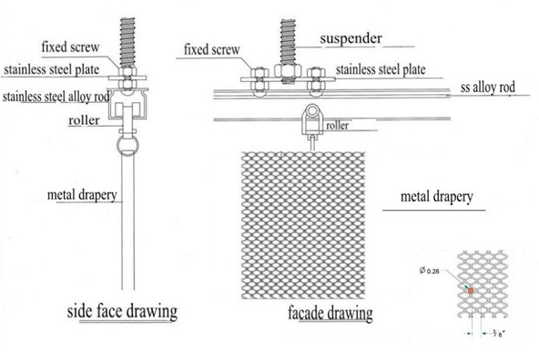 wire coil curtain drawing