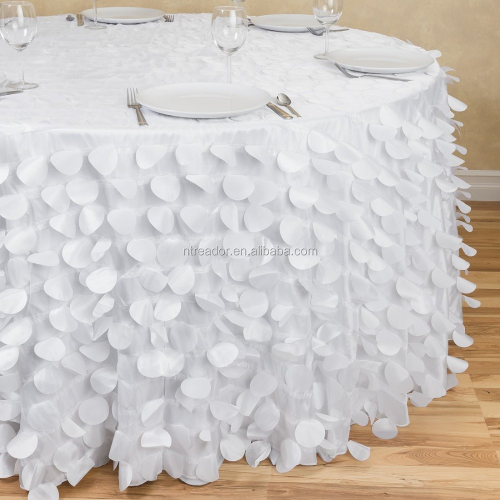 120" round taffeta petals tablecloth