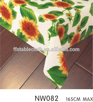 high quality beautiful sunflower vinyl tablecloths with flannel back