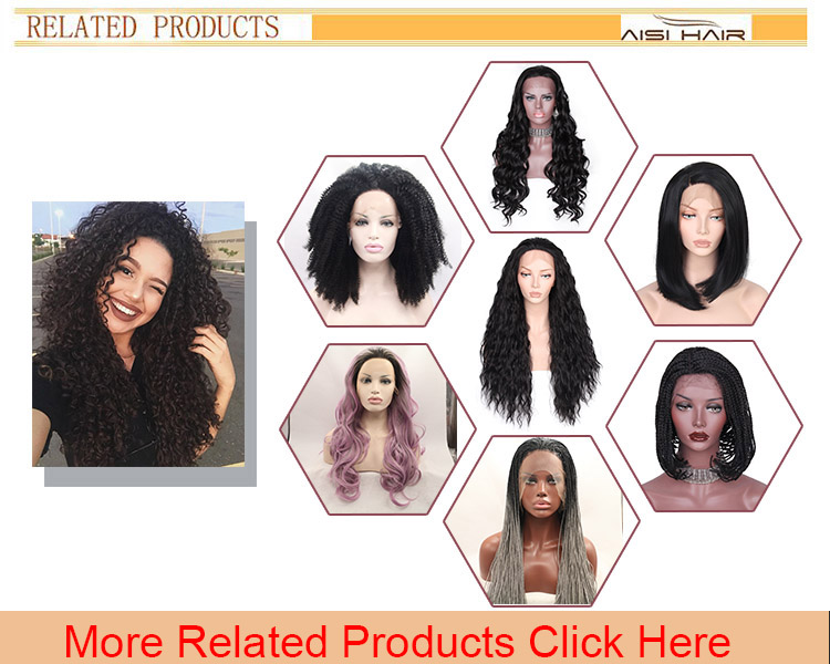 Aisi Hair Heat Resistant Black Color Glueless Lace Front Wig Long Straight Braid Box Lace Front Wigs For Black Women