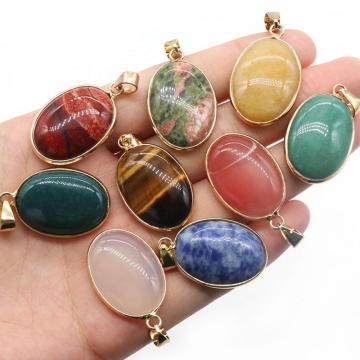 Oval Gemstone Pendant for Making Jewelry Necklace 18X25MM