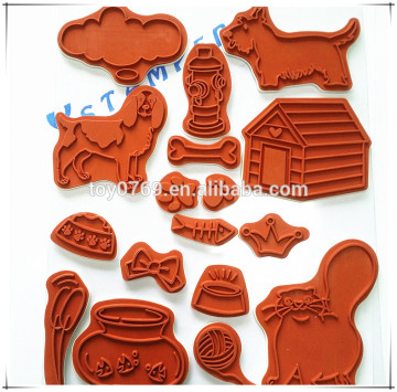 Colorful rubber stamp kit acrylic rubber stamp