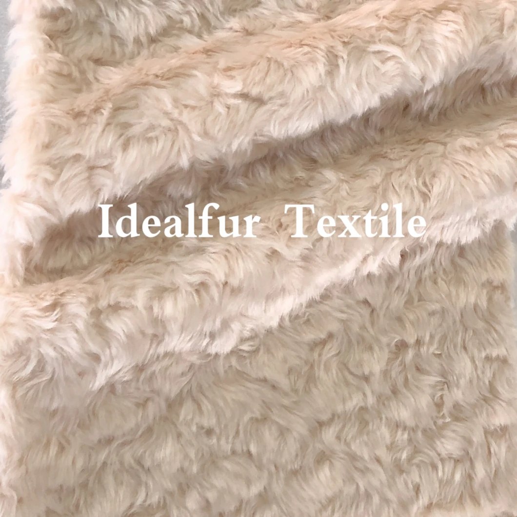 Embossed Flower Print Soft Synthetic Fur