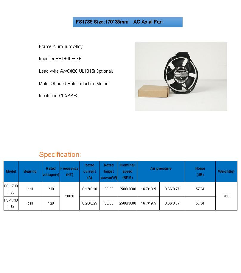 17238 AC axial fan