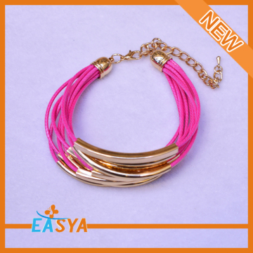 Trendy Design Red Bracelet With Gold Part