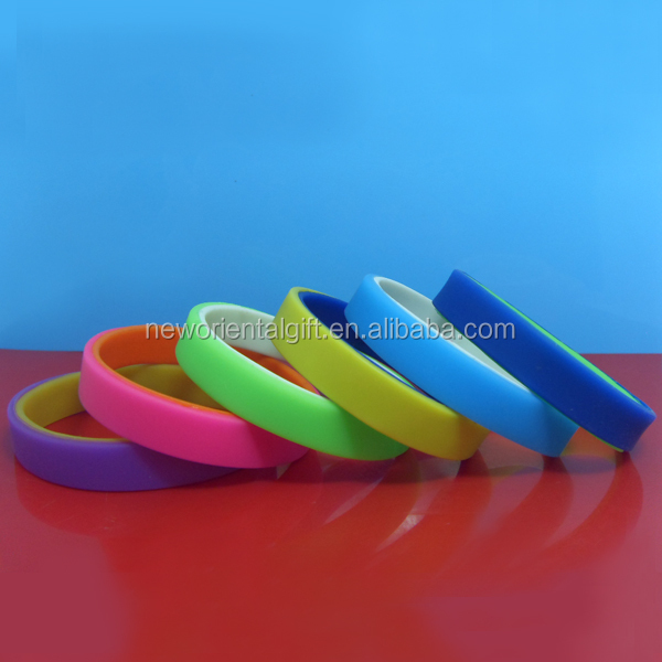 Double Silicone Wristbands/two layers bracelets/two sides bangles