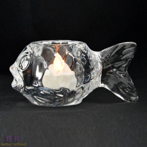 Tealight a forma di pesce in vetro