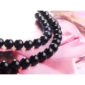 10MM Natural Black Obsidian Round Crystal Beads 16"