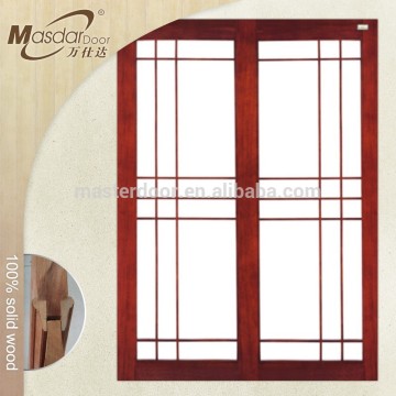 Decorative solid wooden glass sliding door interior room divider door