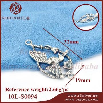 RenFook factory direct sale 925 sterling silverdrop with parrot jewelr connector