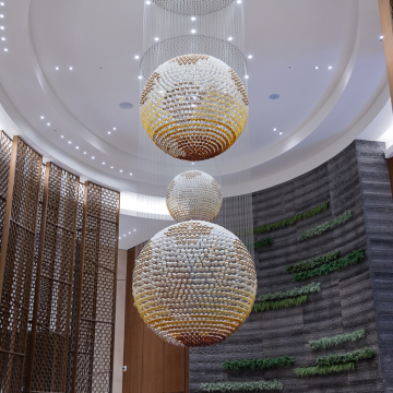 Mall big round shape glass chandelier pendant