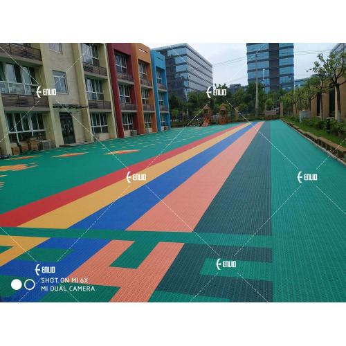 Backyard playground floor safety surfacing systems