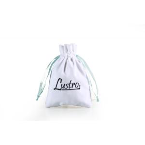 Witte mini fluwelen tas met satijnen string