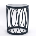 American-style marble black stainless steel side table