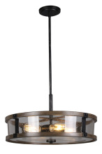 Hotel Classic Wood 4-light Pendant Lamp