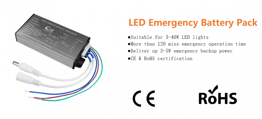 led 3-40W con kit emergenza