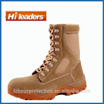 Rubber Sole Genuine Leather Upper Military Boots/Tan Combat Boots