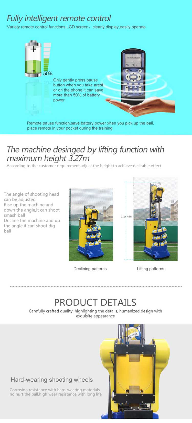 Model S6638 volleyball serving trainer shooting machine