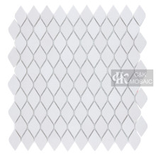 White Glass Mosaic Tile Shower Surround