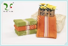 Yarn dyed jacquard striped dobby border cotton hand towel