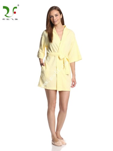 Hotel women kimono collar bathrobe waffle pique spa robe