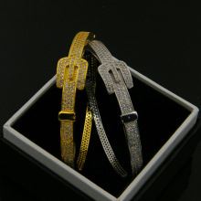 Zircon Diamond Gold Belt Copper Band Party Bangle