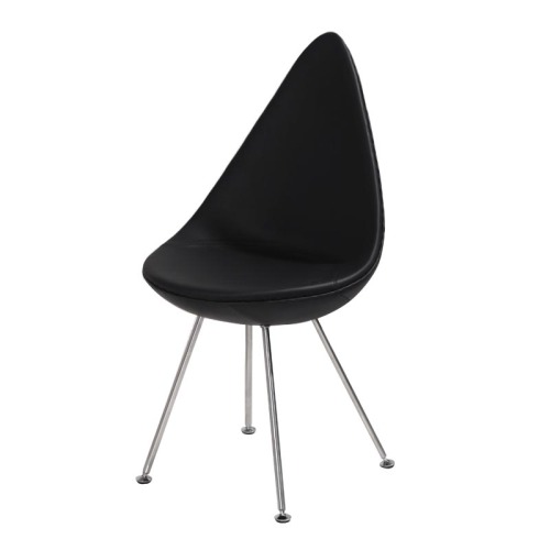 Arne Jacobsen Drop ტყავის სასადილო სკამი