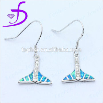 Hight quality cz diamond fashion jewelry sterling silver opal earrings