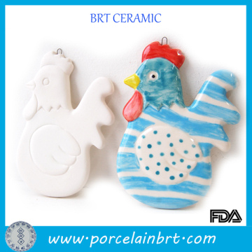 DIY bisque painting ceramic hens