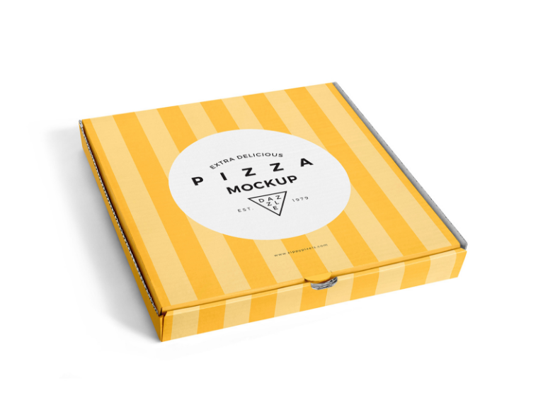 yellow pizza box