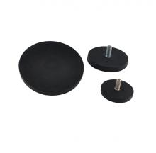 Black Rubber Coated Round Base Magnet