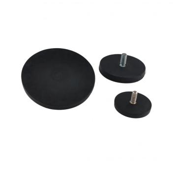 Black Rubber Coated Round Base Magnet