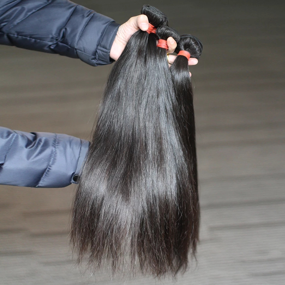 12a super double drown brazilian virgin hair straight hair clip in human hair extensions