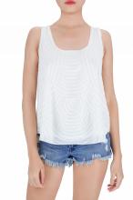 White Fashion Sequined Tank Tops