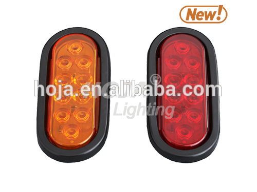 6 inch Oval LED Tail Light, Stop/Turn/Tail 12v tail lights