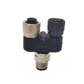 Female to Male 4-pole M12 Y Connector