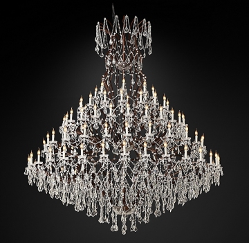 Rococo Iron Crystal Round Chandelier for Entry