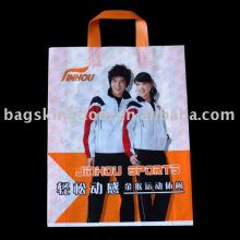 welded patch handle bag reinforced die cut handle bag