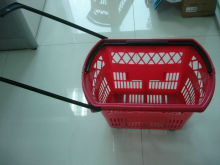 Plastic shopping baskets with wheels
