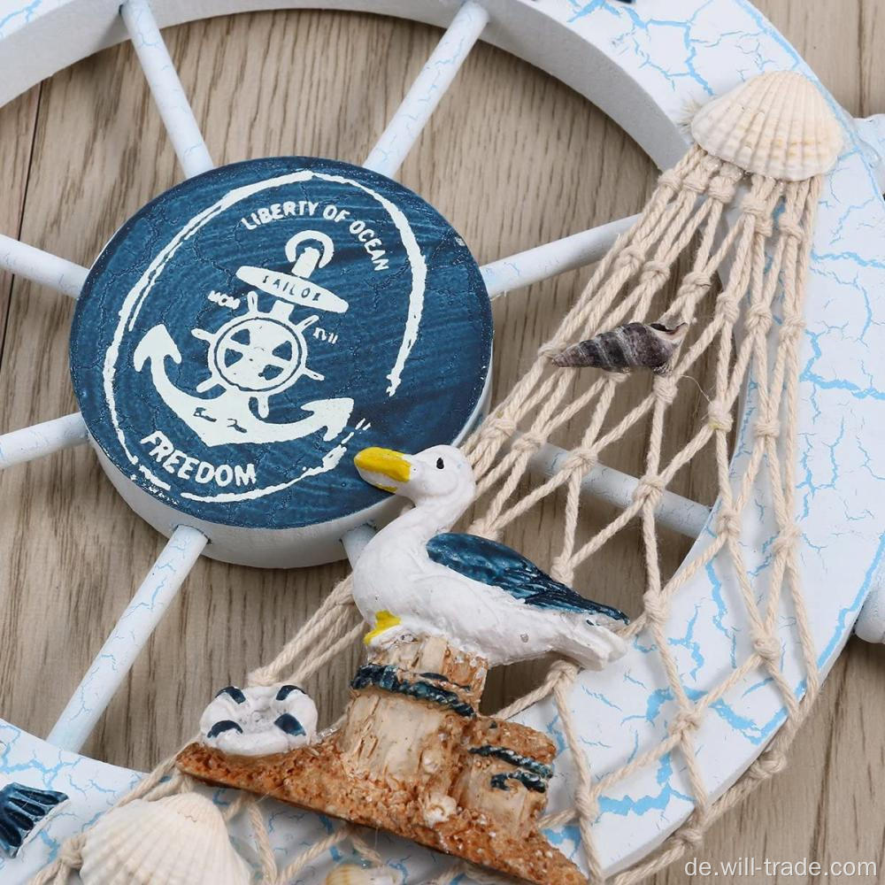 Nautical Rad Decor Holzlenkrad