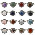 Gemstone Stackable Fashion Cring Кольцо с серебряным заявлением кулака ручной работы Gemstone Gothic Vintage Ring