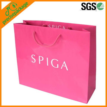 reusable customized pink printed kraft paper bag